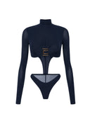 Top ELISABETTA FRANCHI,  jersey fabric with jewel logo detail, Bleumarin
