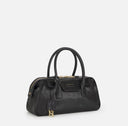 Geanta ELISABETTA FRANCHI, Small Boston bag in Nappa leather, Negru