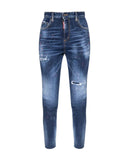Blugi  DSQUARED2, High Waist Twiggy, Albastru