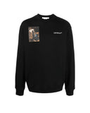 Bluza Off White, Bumbac, Print Caravaggio, Black