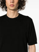 Tricou Zegna, Fine Knit, Cotton, Black