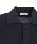 Tricou Paolo Pecora, Honeycomb Structure, Navy Blue