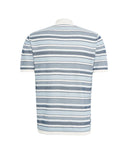 Tricou Paolo Pecora, Ribbed Collar, Knitted, Blue