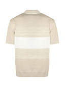 Tricou PAOLO PECORA, striped cotton T-shirt, Beige