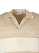 Tricou PAOLO PECORA, striped cotton T-shirt, Beige