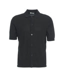 Tricou Paolo Pecora, Ribbed Collar, Knitted, Black