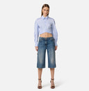 Camasa ELISABETTA FRANCHI, Cotton poplin shirt with waistband