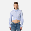 Camasa ELISABETTA FRANCHI, Cotton poplin shirt with waistband