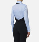 Camasa ELISABETTA FRANCHI, Cotton shirt with tie and waistcoat, Blue