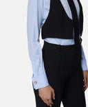 Camasa ELISABETTA FRANCHI, Cotton shirt with tie and waistcoat, Blue