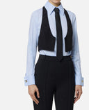 Camasa ELISABETTA FRANCHI, Cotton shirt with tie and waistcoat, Blue