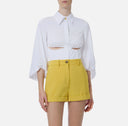 Camasa ELISABETTA FRANCHI, Shirt in stretch cotton, Alb