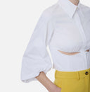 Camasa ELISABETTA FRANCHI, Shirt in stretch cotton, Alb