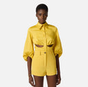 Camasa ELISABETTA FRANCHI, Shirt in stretch cotton, Galben