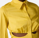 Camasa ELISABETTA FRANCHI, Shirt in stretch cotton, Galben