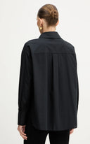 Camasa ELISABETTA FRANCHI, Cotton shirt with tie, Regular fit, Negru