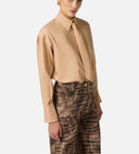 Camasa ELISABETTA FRANCHI, Cotton shirt with tie, Regular fit
