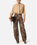 Camasa ELISABETTA FRANCHI, Cotton shirt with tie, Regular fit