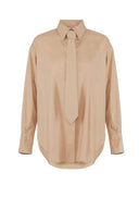 Camasa ELISABETTA FRANCHI, Cotton shirt with tie, Regular fit