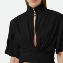 Camasa ELISABETTA FRANCHI, Bowtie blouse, Negru