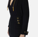 Camasa ELISABETTA FRANCHI, in georgette fabric with jewel details, Negru