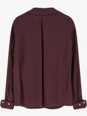 Camasa ELISABETTA FRANCHI, in georgette fabric with jewel details, Brown
