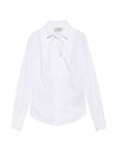 Camasa ELISABETTA FRANCHI, Cotton shirt with bow, Alb
