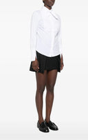 Camasa ELISABETTA FRANCHI, Cotton shirt with bow, Alb 3
