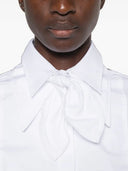 Camasa ELISABETTA FRANCHI, Cotton shirt with bow, Alb 4