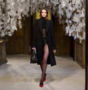Camasa ELISABETTA FRANCHI,  georgette fabric with sash, Negru