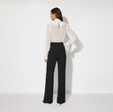 Camasa ELISABETTA FRANCHI,  georgette fabric with sash, Alb