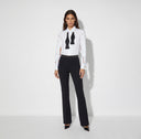 Camasa ELISABETTA FRANCHI, Cotton shirt with bow tie, Alb 3