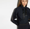 Camasa ELISABETTA FRANCHI, Cotton shirt with bow tie, Negru 3