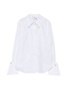 Camasa ELISABETTA FRANCHI, Cotton striped shirt, Alb