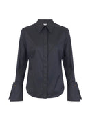 Camasa ELISABETTA FRANCHI, Cotton striped shirt, Negru
