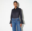Camasa ELISABETTA FRANCHI, Cotton striped shirt, Negru 2
