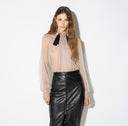 Camasa ELISABETTA FRANCHI, with micro-polka dot print, Nude
