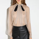 Camasa ELISABETTA FRANCHI, with micro-polka dot print, Nude