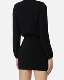 Body ELISABETTA FRANCHI, Bodysuit in viscose georgette fabric with necklace, Black