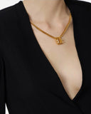 Body ELISABETTA FRANCHI, Bodysuit in viscose georgette fabric with necklace, Black