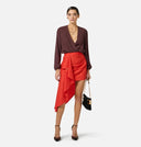 Body ELISABETTA FRANCHI, Bodysuit in viscose georgette fabric with necklace