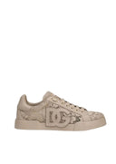 SNEAKERS DOLCE & GABBANA, Portofino Design, Lace Details, Sand Beige