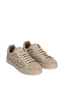 SNEAKERS DOLCE & GABBANA, Portofino Design, Lace Details, Sand Beige