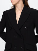 Palton ELISABETTA FRANCHI, Double-Breasted Long Coat Elisabetta Franchi in Viscose Blend with Lapels