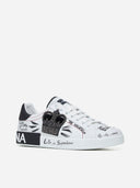 SNEAKERS DOLCE & GABBANA , Graffiti Printed Low-Top, New Tech leather, White