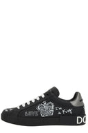 SNEAKERS DOLCE & GABBANA , Graffiti Printed Low-Top, New Tech leather, Black