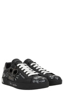 SNEAKERS DOLCE & GABBANA , Graffiti Printed Low-Top, New Tech leather, Black