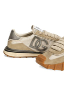 Sneakers DOLCE & GABBANA, Nylon sneakers with lateral DG, Cream