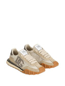 Sneakers DOLCE & GABBANA, Nylon sneakers with lateral DG, Cream