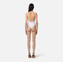 COSTUM DE BAIE ELISABETTA FRANCHI, One Piece, Black Logo Print, White